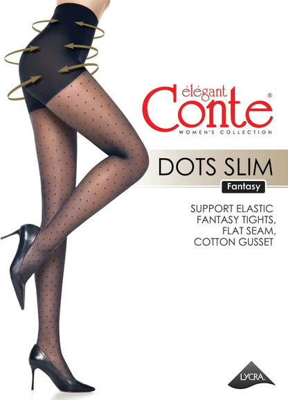 Conte Dots Slim 40 Den - Shaping Fantasy Polka-Dots Women's Tights (22S-1SP)