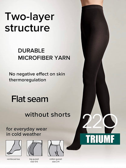 Conte Triumf 220 Den - Microfiber Opaque Winter Women's Tights (8С-58СП)