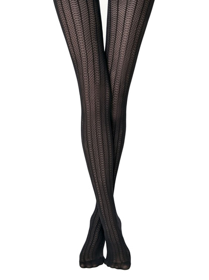 Conte Lacy Line 30 Den - Fantasy Women's Tights with openwork pattern and vertical stripes (22S-134SP)