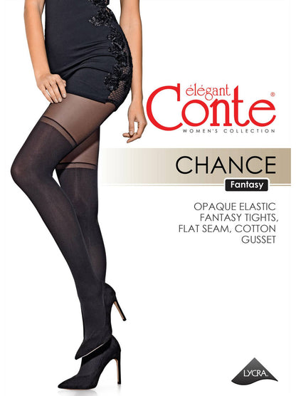Conte Chance 50 Den - Fantasy Opaque Women's Tights with Imitation Golfs (16S-136SP)