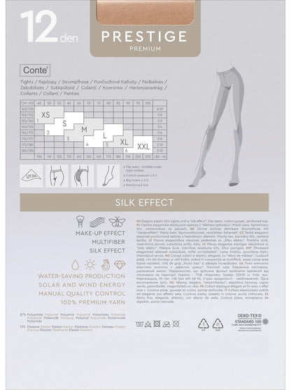 Conte (Poland) Prestige 12 Den - Classic Sheer to Waist T-top Women's Tights (8S-59SP)