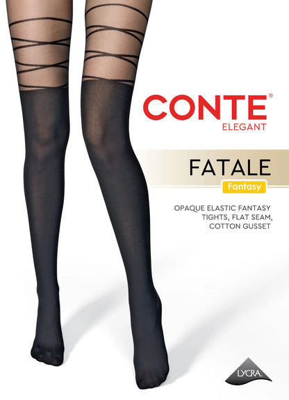 Conte Fatale 20/50 Den - Fantasy Women's Tights Imitation Knee-highs with Lacing (24S-186SP)