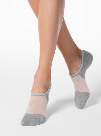Conte Active #18S-4SP(000) - 1 pair Cotton Ultra-Short Women's Socks (with sheer mesh insert)