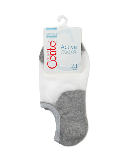 Conte Active #18S-4SP(000) - 1 pair Cotton Ultra-Short Women's Socks (with sheer mesh insert)