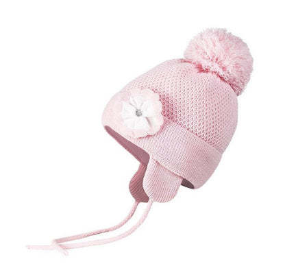 Conte/Esli double knitted kids hat with insulation, cotton lining & pom-pom - For Girls (16С-105СП)