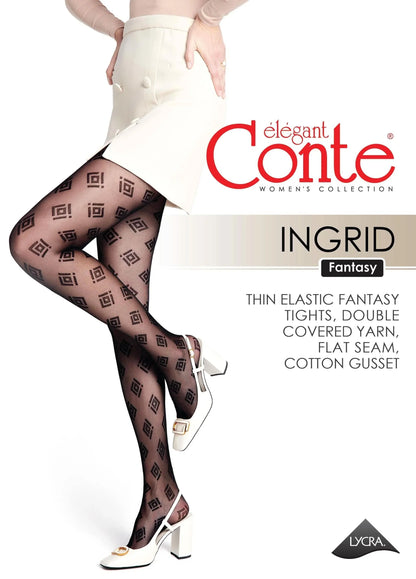 Conte Ingrid 20 Den - Fantasy Women's Tights with geometric pattern (23S-73SP)