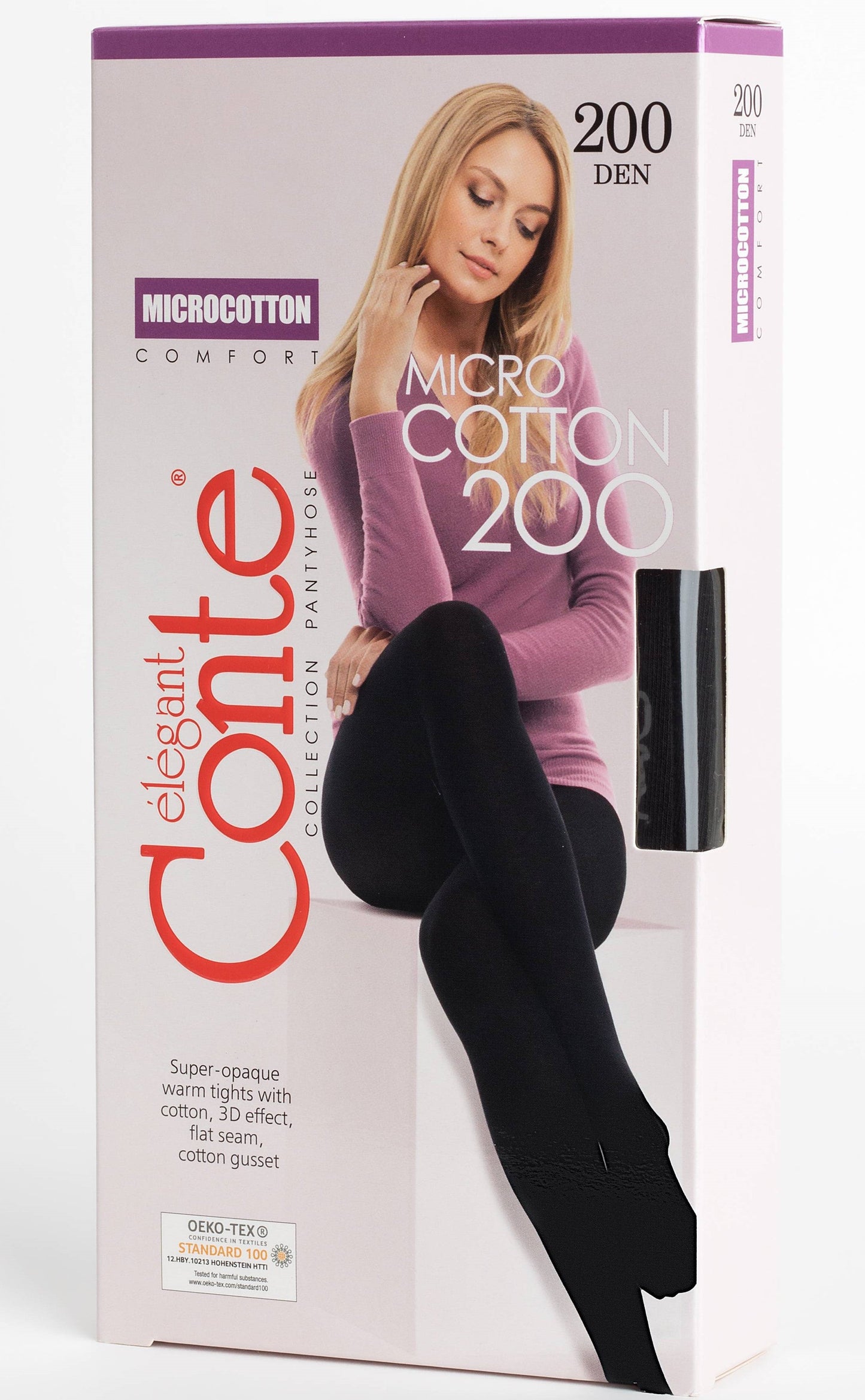 Conte Microcotton 200 Den - 68% Cotton Warm Opaque Women's Tights (18С-70СП)