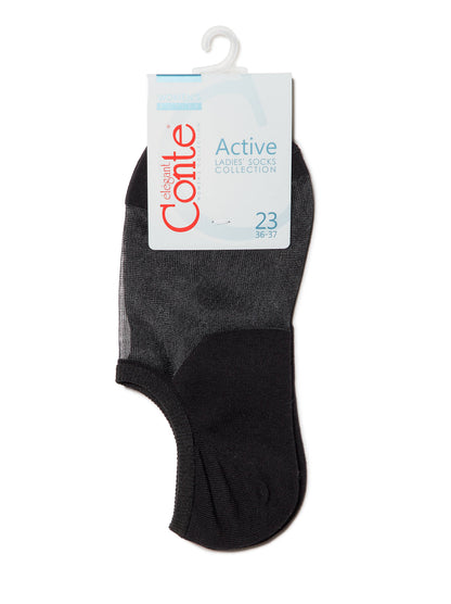 Conte Active #18S-4SP(000) - 1 pair Cotton Ultra-Short Women's Socks (with sheer mesh insert)