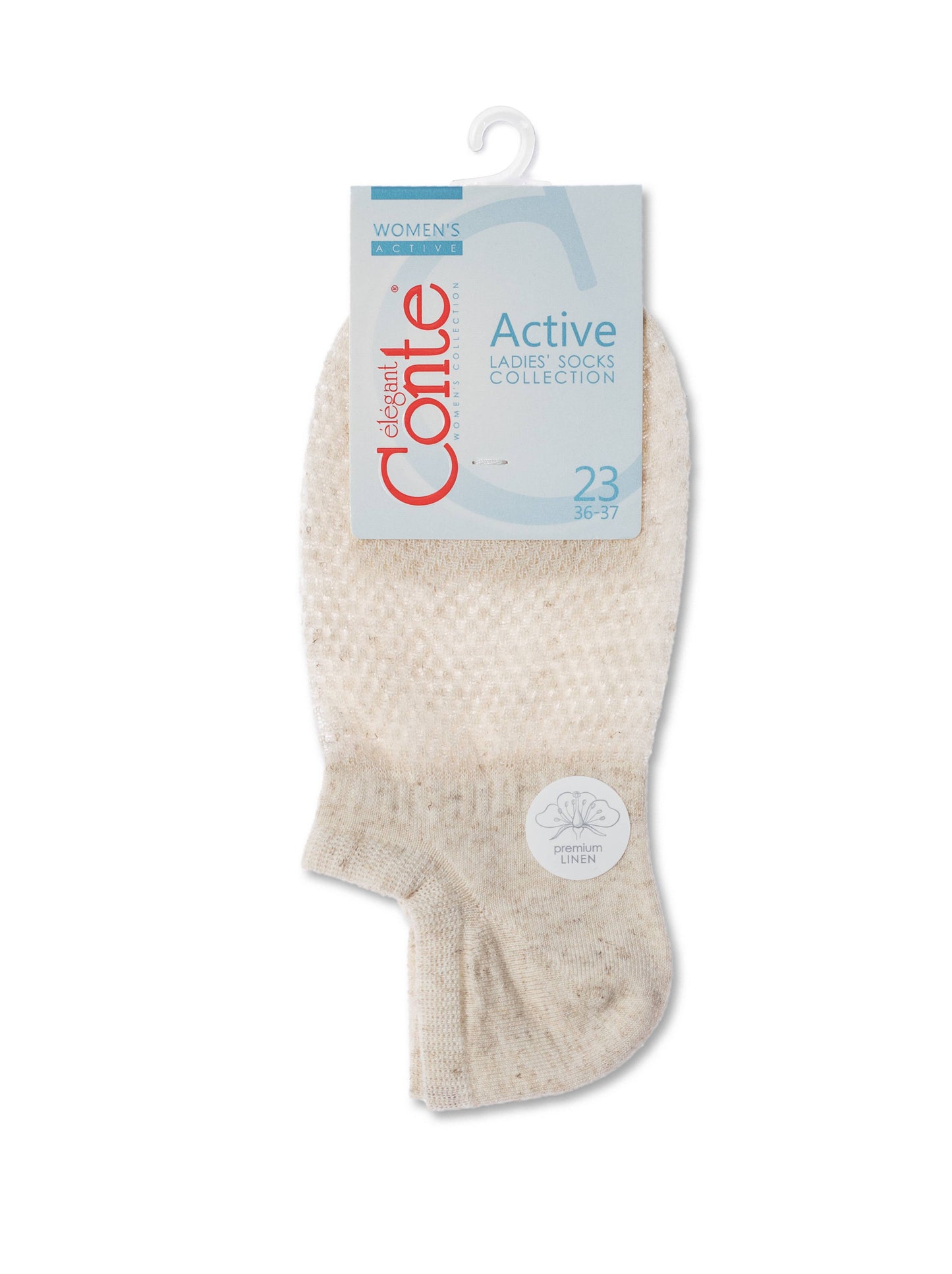 Conte Active #20S-106SP(251) - 1 pair Ultra-short Cotton Women's Socks with linen