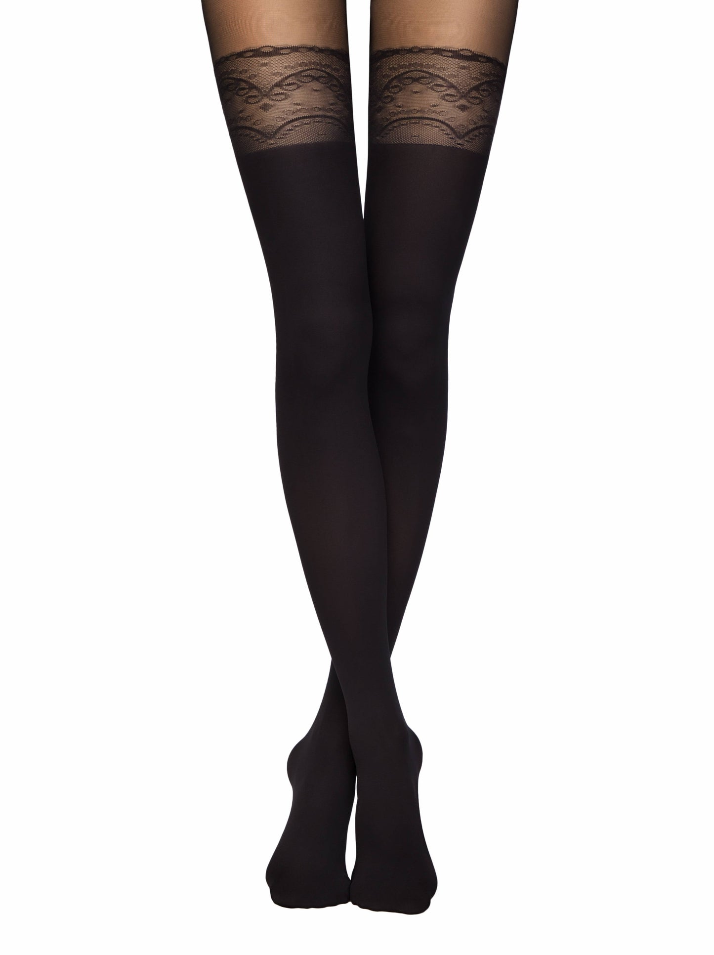 Conte Delight 50 Den - Fantasy Women's Tights with a pattern "imitation stockings with openwork slimming panties" (16S-129SP)