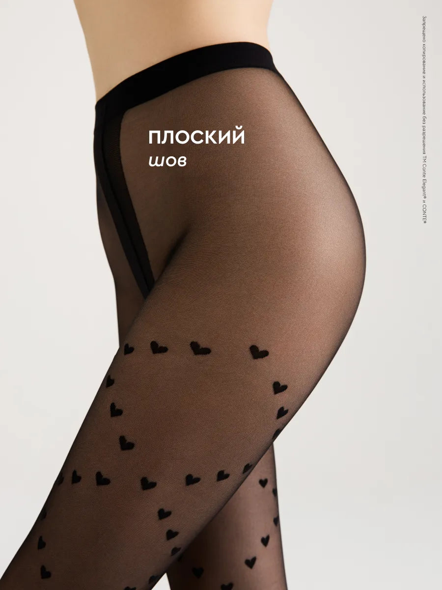 Conte Dolce Vita 20 Den - Fantasy Women's Tights with "hearts" pattern (21S-99SP)