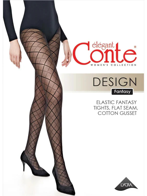 Conte Design 30 Den - Fantasy Women's Tights with Rhombus pattern (22S-46SP)