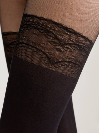 Conte (Poland) Delight 50 Den - Fantasy Women's Tights "imitation stockings with openwork slimming panties" (16S-129/1SP)