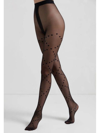 Conte Dolce Vita 20 Den - Fantasy Women's Tights with "hearts" pattern (21S-99SP)