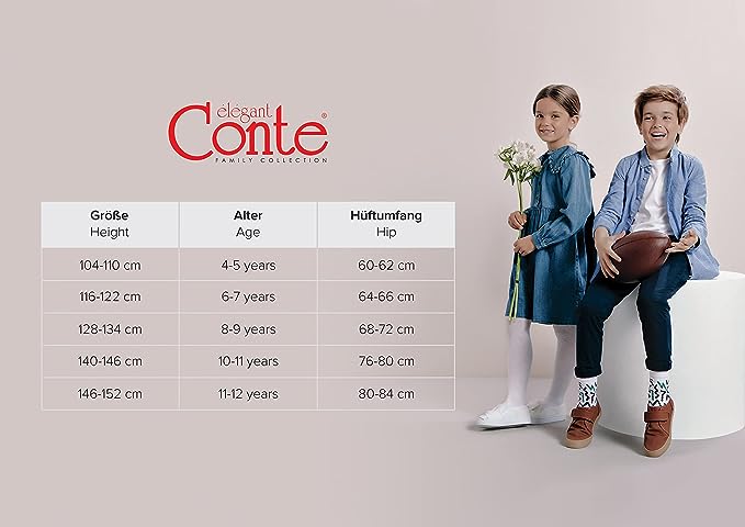 Conte Mila 25 Den - Classic Tights for Girls - 4yr. 6yr. 8yr. 10yr. 12yr. (24S-177SP)
