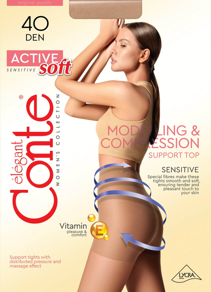 Conte Active Soft 40 Den - Modelling Control Top Women's Tights (14С-70СП)