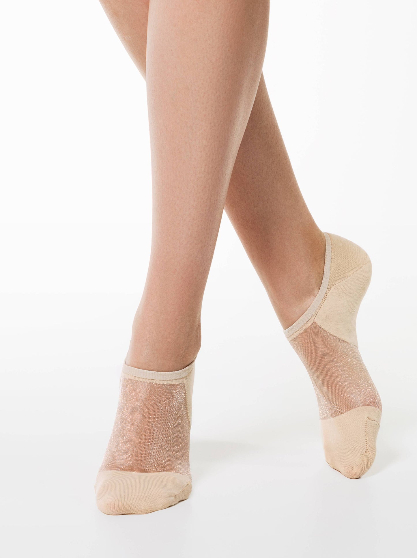 Conte Active #18S-4SP(000) - 1 pair Cotton Ultra-Short Women's Socks (with sheer mesh insert)