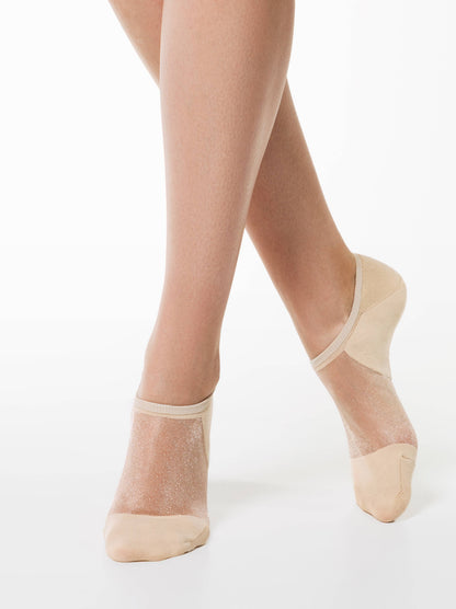 Conte Active #18S-4SP(000) - 1 pair Cotton Ultra-Short Women's Socks (with sheer mesh insert)