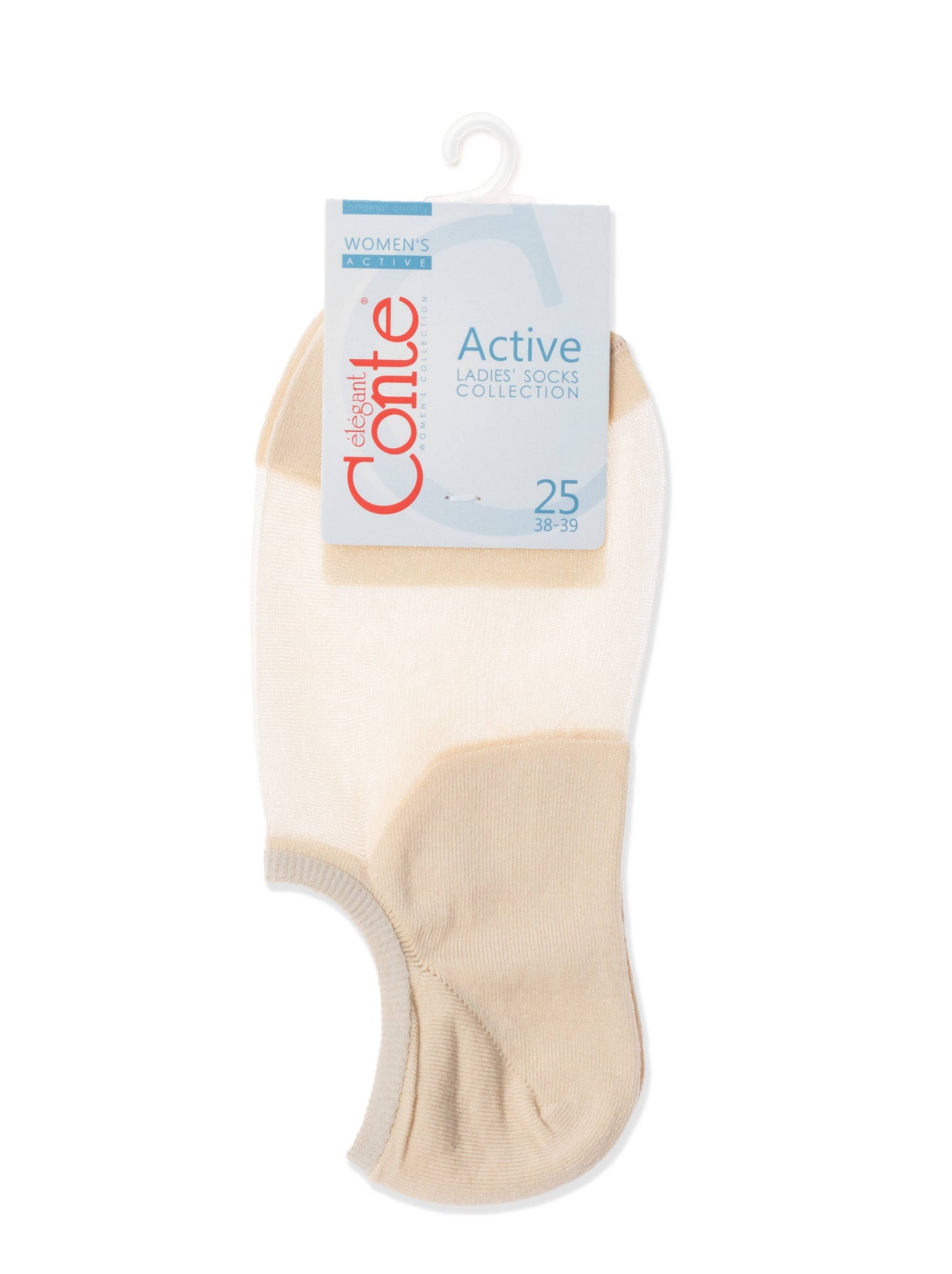 Conte Active #18S-4SP(000) - 1 pair Cotton Ultra-Short Women's Socks (with sheer mesh insert)
