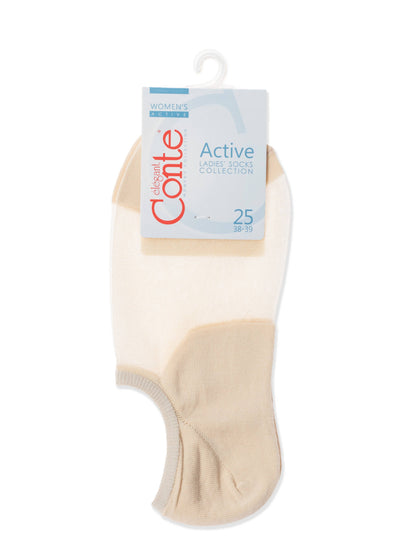 Conte Active #18S-4SP(000) - 1 pair Cotton Ultra-Short Women's Socks (with sheer mesh insert)