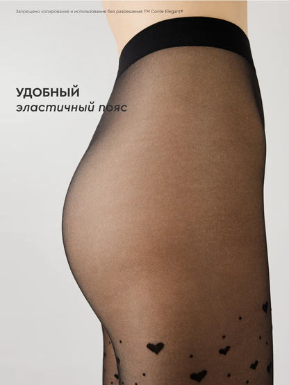 Conte Feeling 20 Den - Fantasy Women's Tights with hearts and dots (23S-68SP)
