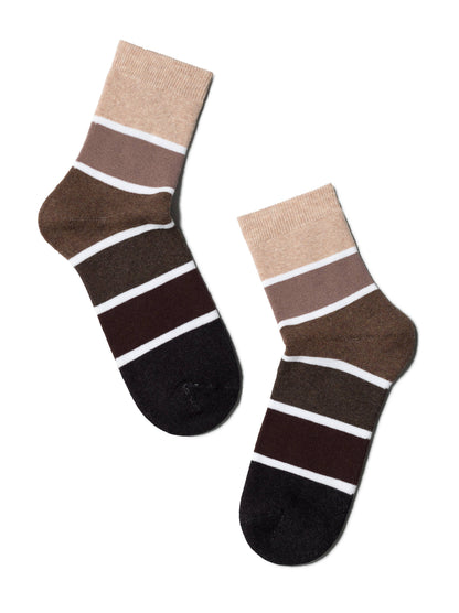 Conte Comfort #7S-47SP(212) - 1 pair Cotton Striped Terry Women's Socks
