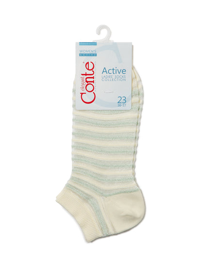 Conte Active #17S-71SP(123) - 1 pair Cropped Cotton Women's Socks with Lurex