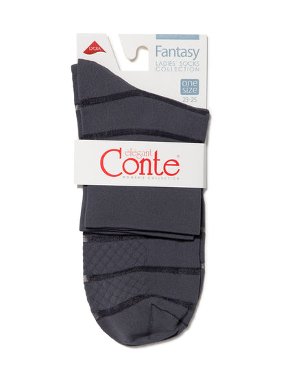 Conte Fantasy #16S-85SP - 1 pair Polyamide Women's Socks with Transparent mesh panels