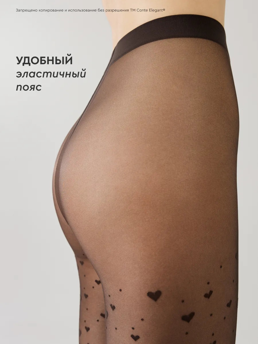 Conte Feeling 20 Den - Fantasy Women's Tights with hearts and dots (23S-68SP)