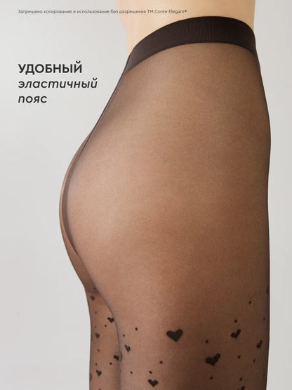Conte Feeling 20 Den - Fantasy Women's Tights with hearts and dots (23S-68SP)