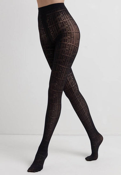 Conte Art 40 Den - Fantasy Women's Tights with a letter pattern (21S-95SP)