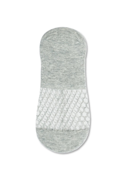 Conte Esli #IS007 - 1 pair Cotton Invisible Women's Footlets (with sheer mesh insert)