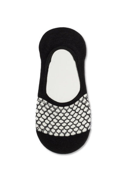 Conte Esli #IS007 - 1 pair Cotton Invisible Women's Footlets (with sheer mesh insert)