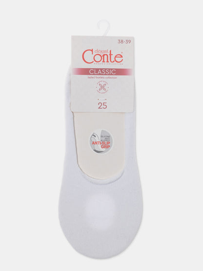 Conte Classic #16S-12SP - 1 pair 70% Cotton No-show Women's Footlets