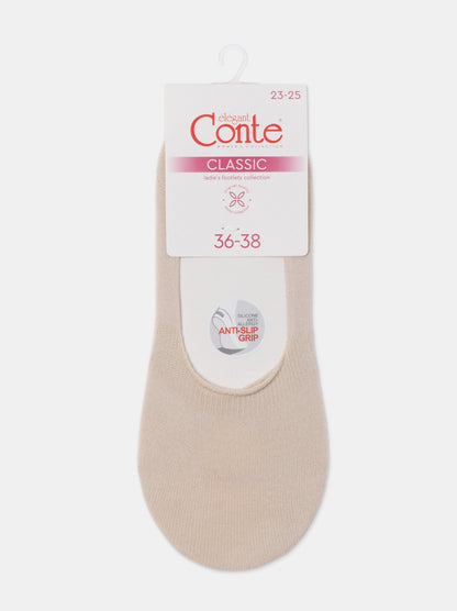 Conte Classic #16S-12SP - 1 pair 70% Cotton No-show Women's Footlets