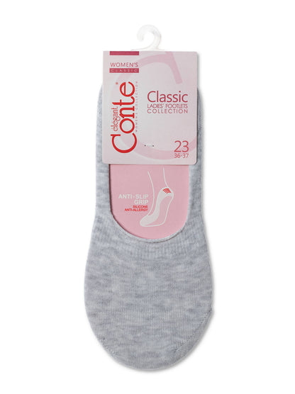Conte Classic #16S-12SP - 1 pair 70% Cotton No-show Women's Footlets