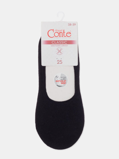 Conte Classic #16S-12SP - 1 pair 70% Cotton No-show Women's Footlets
