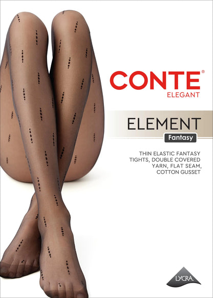 Conte Element 20 Den - Fantasy Women's Tights with Vertical Dotted Line Pattern (24S-84SP)