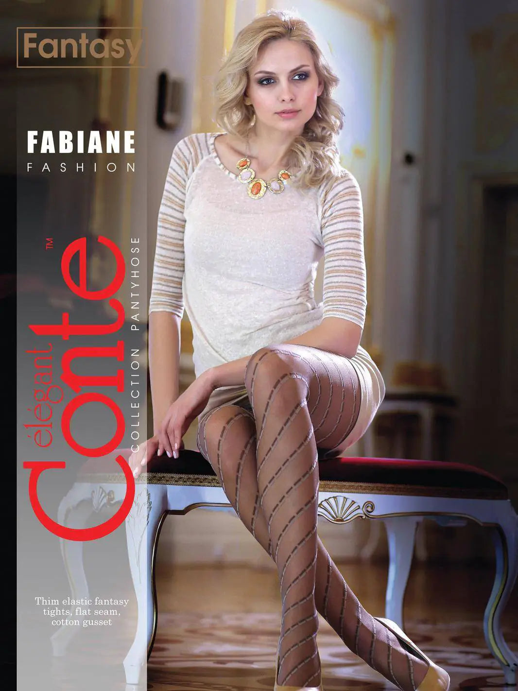 Conte Fabiane 20 Den - Fantasy Women's Tights with a spiral pattern (13S-11SP)
