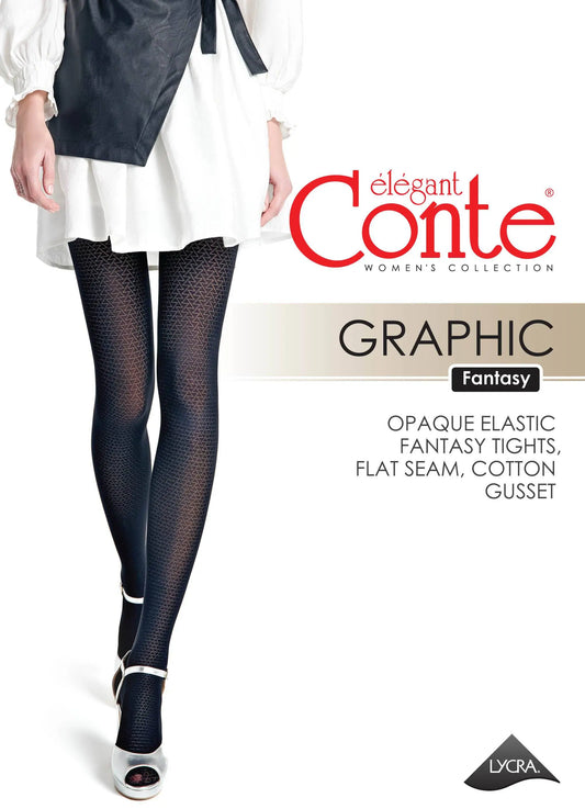Conte Graphic 50 Den - Fantasy Women's Tights with geometric pattern (22S-135SP)