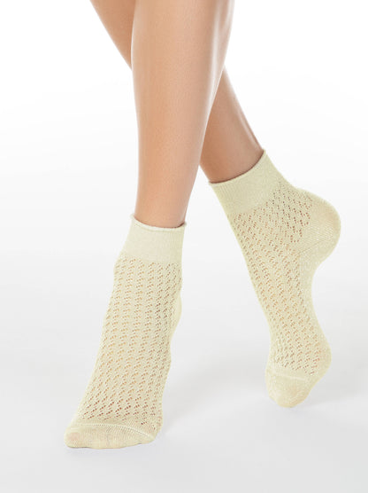 Conte Ajour #19S-186SP(180) - 1 pair Openwork Viscose Women's Socks with Lurex