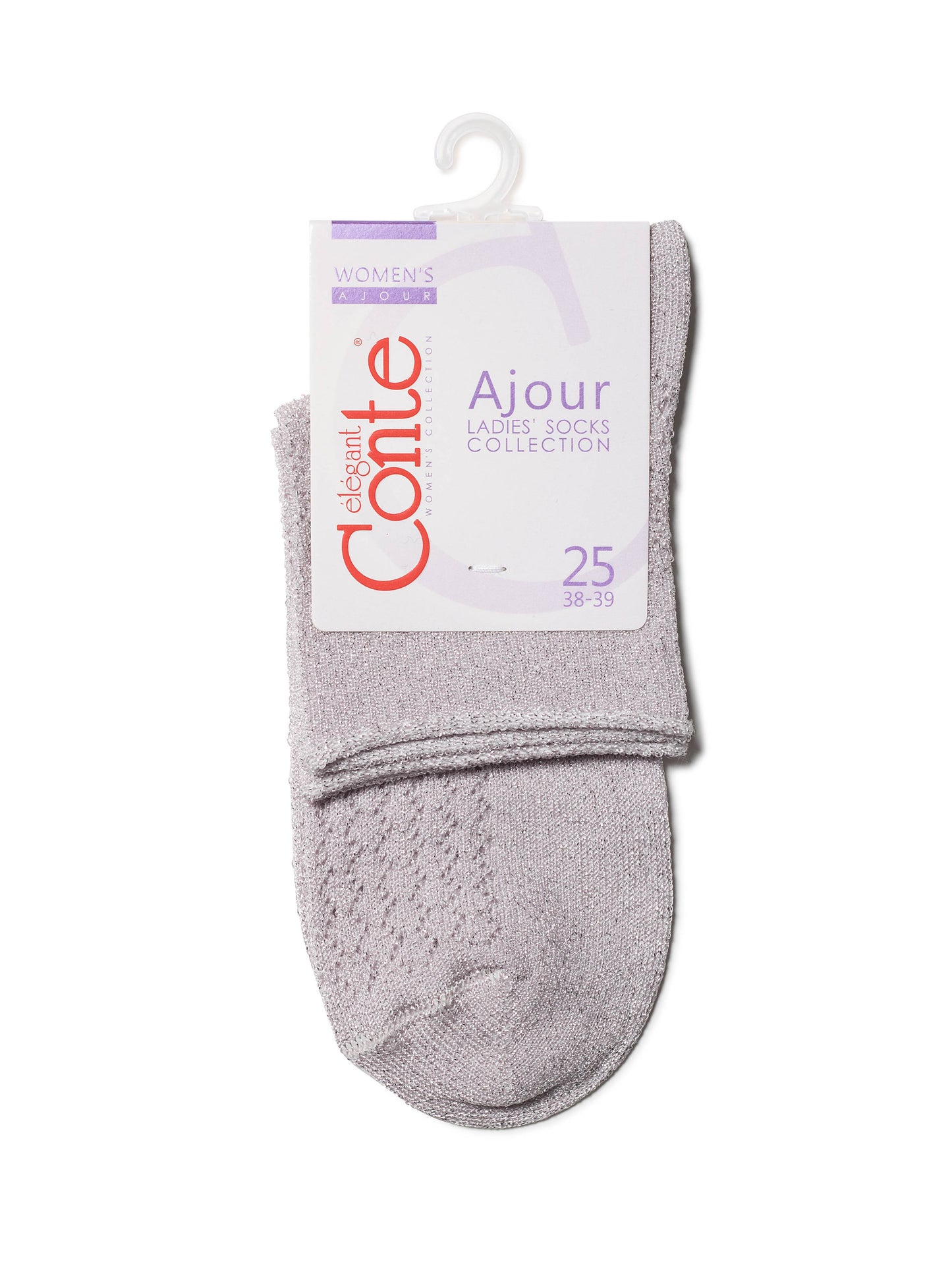Conte Ajour #19S-186SP(180) - 1 pair Openwork Viscose Women's Socks with Lurex