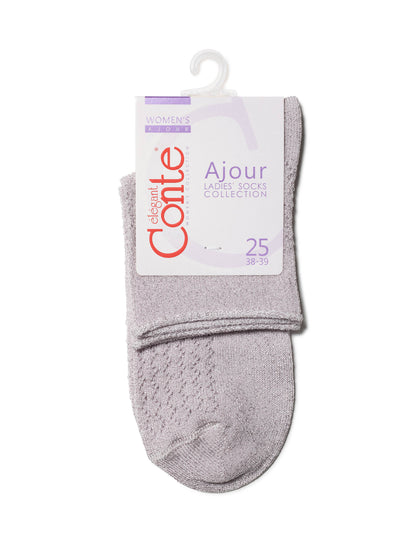 Conte Ajour #19S-186SP(180) - 1 pair Openwork Viscose Women's Socks with Lurex