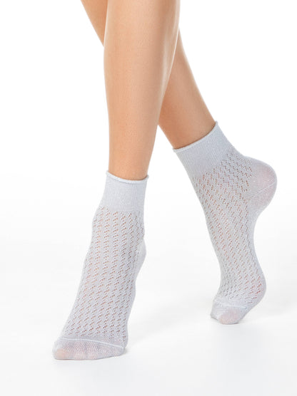 Conte Ajour #19S-186SP(180) - 1 pair Openwork Viscose Women's Socks with Lurex