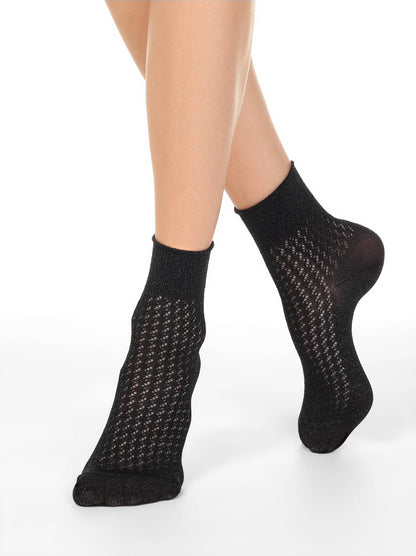 Conte Ajour #19S-186SP(180) - 1 pair Openwork Viscose Women's Socks with Lurex