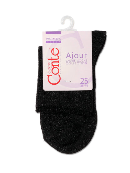 Conte Ajour #19S-186SP(180) - 1 pair Openwork Viscose Women's Socks with Lurex