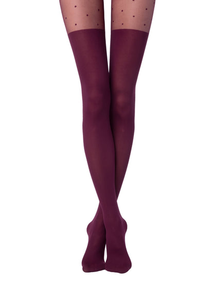 Conte Sensation 60 Den - Fantasy Opaque Stockings Imitation Women's Tights with Polka Dots (18С-15СП)