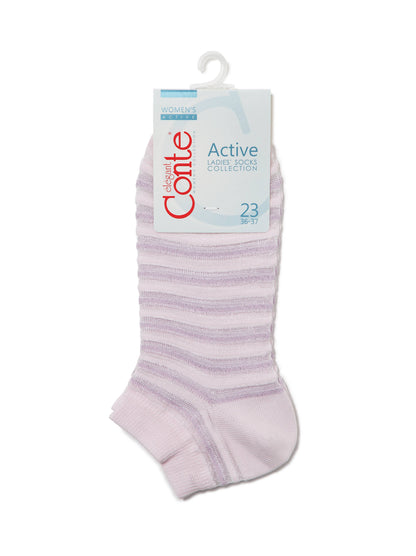 Conte Active #17S-71SP(123) - 1 pair Cropped Cotton Women's Socks with Lurex