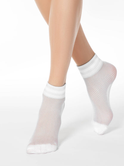 Conte Fantasy #17S-122SP(132) - 1 pair Openwork Lurex Polyamide Women's Socks