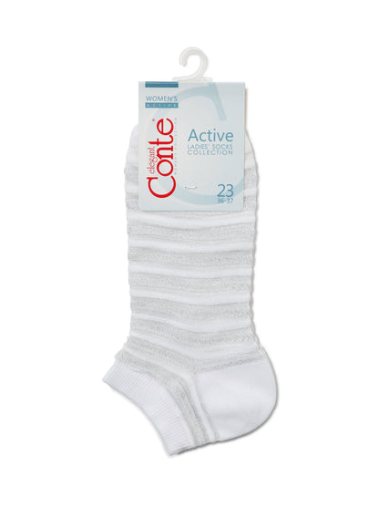 Conte Active #17S-71SP(123) - 1 pair Cropped Cotton Women's Socks with Lurex